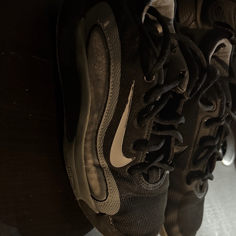 Nike Black and Gray Running Shoes with White Swoosh